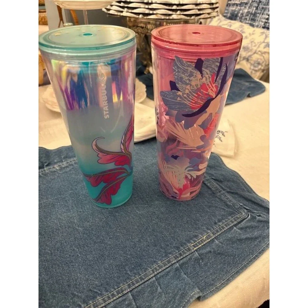Starbucks Tumbler Pink Aqua Iridescent Mermaid Lot